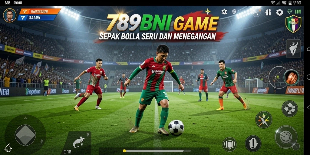 Tampilan seru dari gameplay sepak bola di 789BNI.