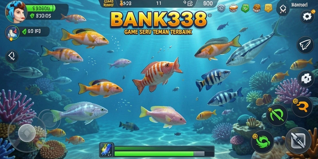 Screenshot gameplay BANK338 yang menunjukkan aksi seru Tembak Ikan.