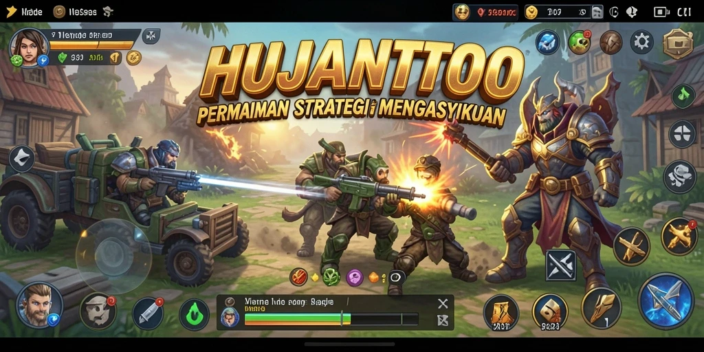 Tampilan screenshot gameplay HUJANTOTO yang menampilkan strategi serangan.