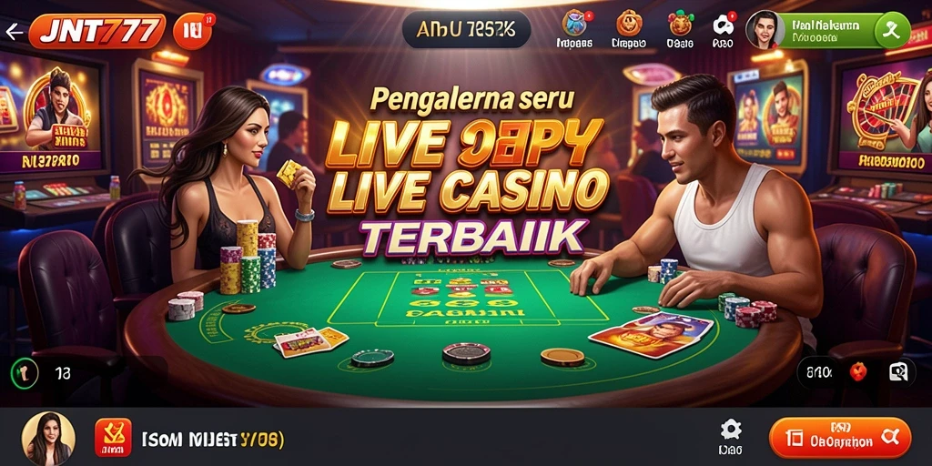 Tampilan menarik dari gameplay Live Casino JNT777 yang mendebarkan.