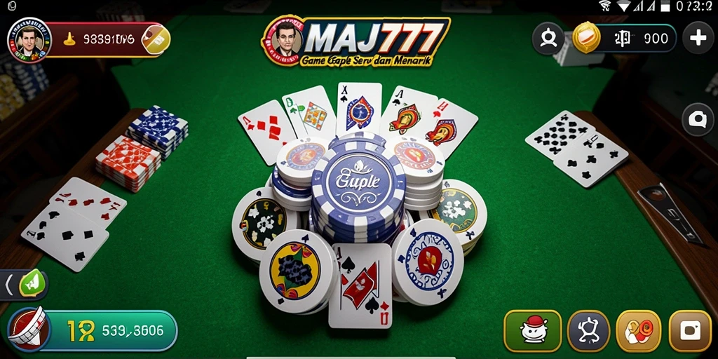 Tampilan gameplay seru dalam aplikasi MAJ777 Gaple.