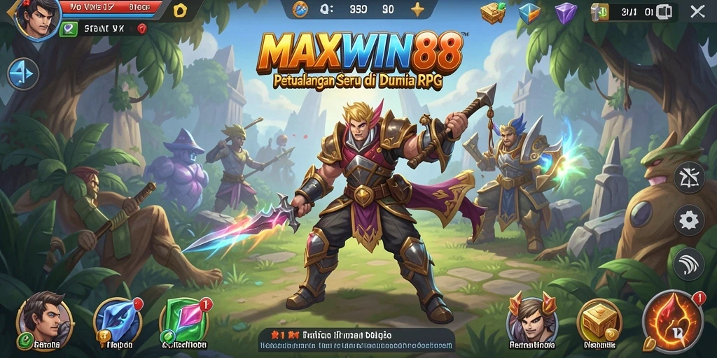 Screenshot gameplay <strong>MAXWIN88</strong> yang menampilkan aksi epik di dunia RPG.