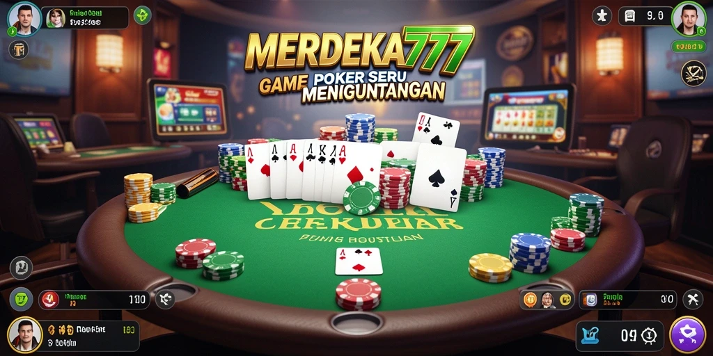 Tampilan gameplay seru di MERDEKA777 dengan berbagai pilihan permainan poker.