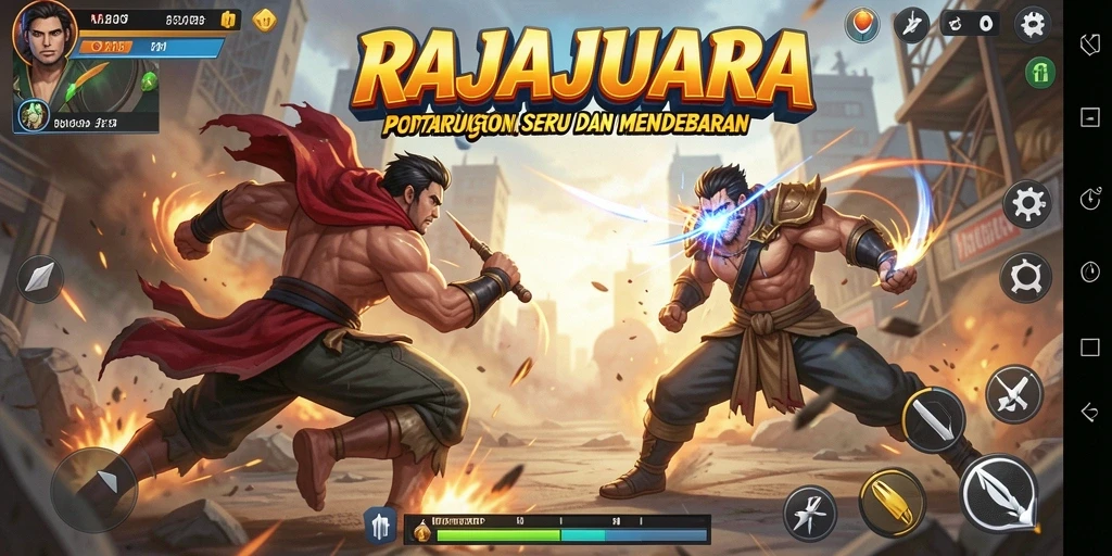 Tampilan gameplay RAJAJUARA yang penuh aksi dan ketegangan.