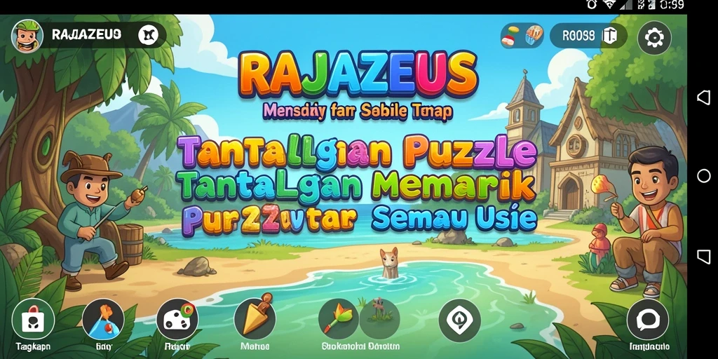 Gameplay menantang RAJAZEUS yang penuh warna dan interaktif.