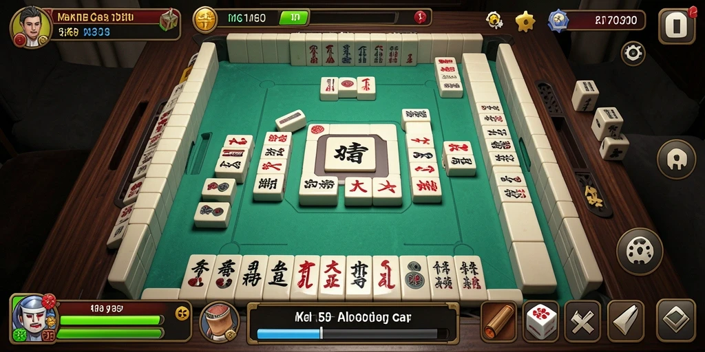 Screenshot gameplay RK55 menunjukkan aksi seru dalam permainan Mahjong.