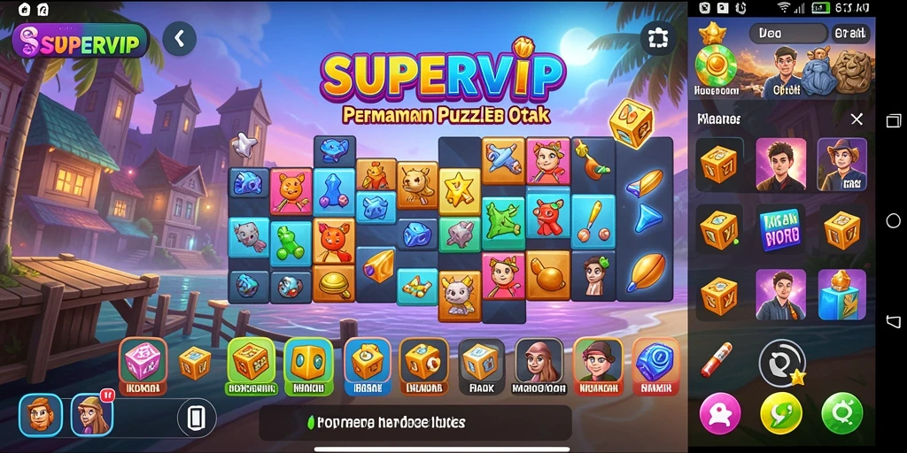 Tampilan gameplay SUPERVIP yang penuh teka-teki menantang.