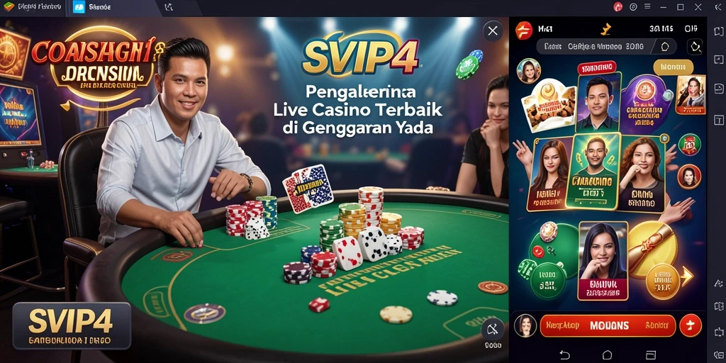 Gameplay Live Casino SVIP4 dengan dealer profesional dan pilihan permainan yang beragam.
